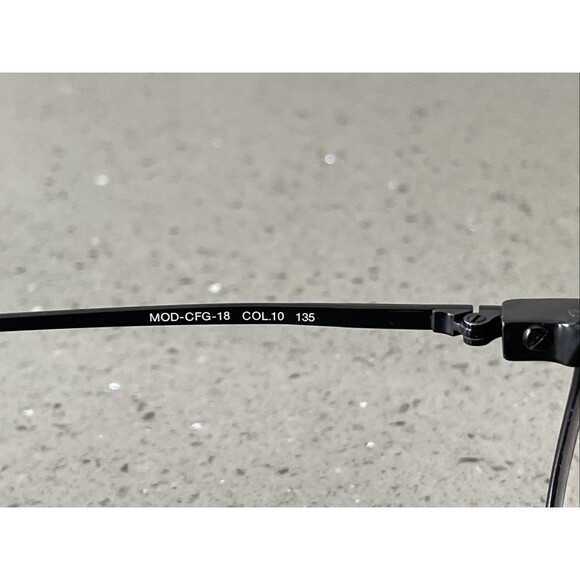 Marchon Japan MOD-CFG-18 COL.10 57-13-135 Black Aviator Eyeglasses Frames ONLY - Picture 5 of 11